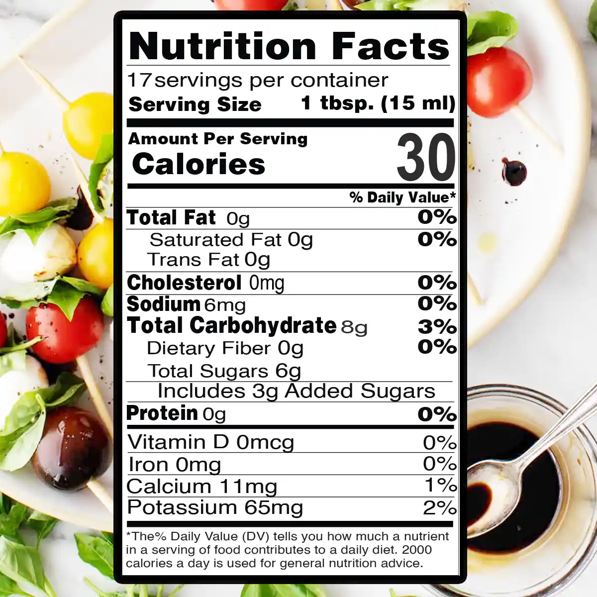 Dark balsamic glaze nutritional facts 250ml