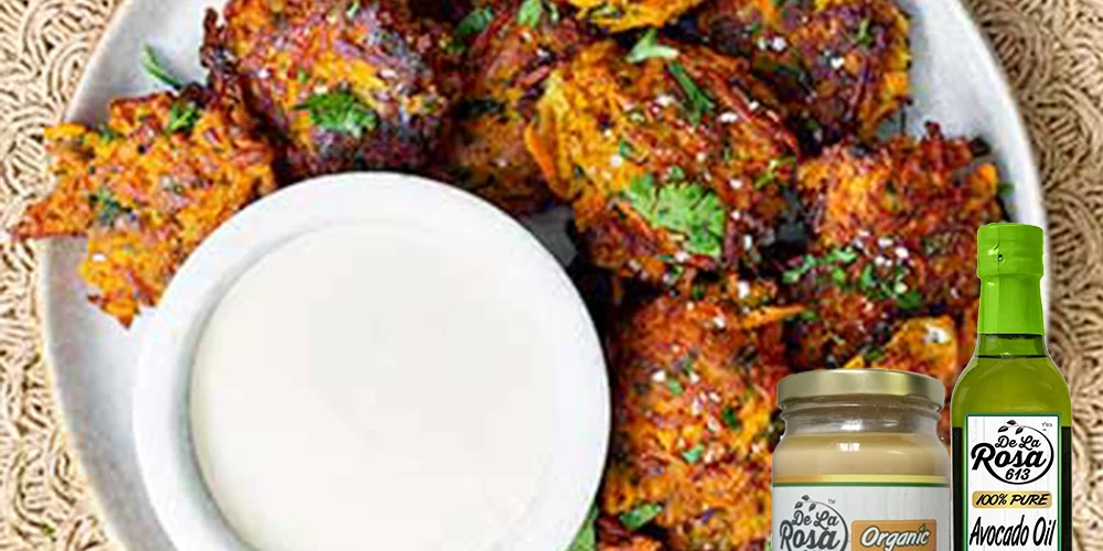 Carrot_Cilantro_Fritters_Tahini_recipe_1000_1000_website_ Carrot Cilantro Fritters recipe image