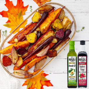 Root vegetables recipe pin image