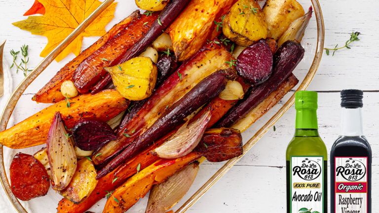 Root vegetables recipe pin image