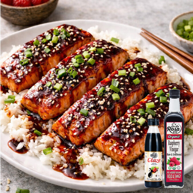 recipe post raspberry salmon Square