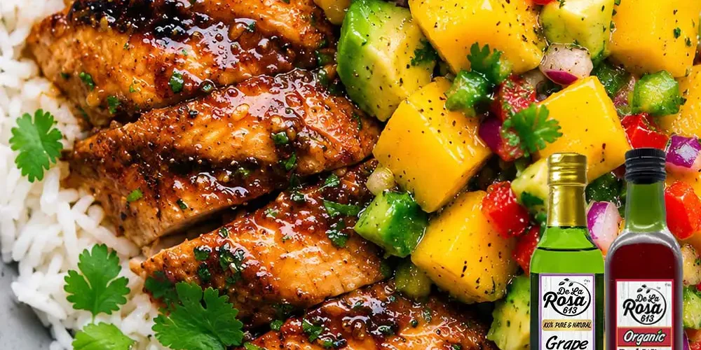 Cilantro Lime Mango Chicken Bowls with Grapeseed oil recipe