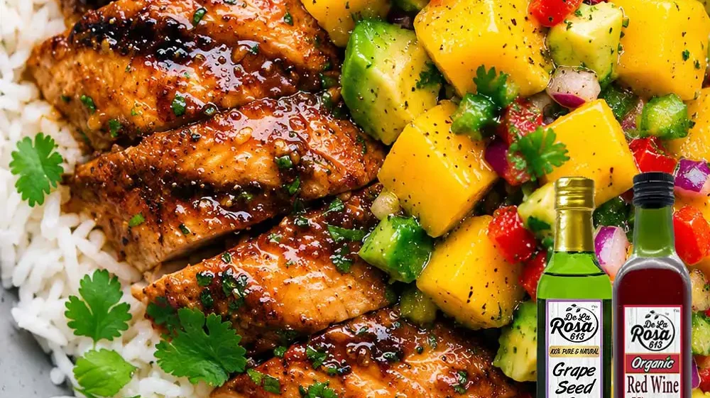 Cilantro Lime Mango Chicken Bowls with Grapeseed oil recipe